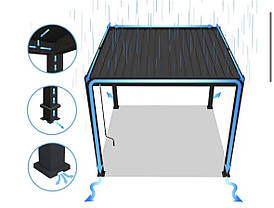 Терасна пергола Eleganse 3x3 м сіро-коричневий Gutroof, фото 4