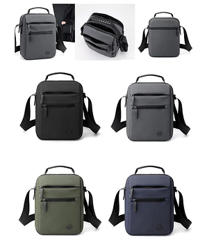 Чоловіча сумка тканинна 25*20 см через плече на блискавці з кишенею в різних варіантах Kay