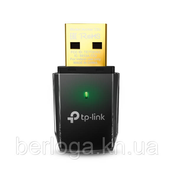 Міні USB‑адаптер з підтримкою Wi-Fi AC600, дводіапазонний (Archer T2U V3)
