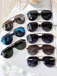 Очки мужские солнцезащитные форма Авитор, линза с  с поляризацией