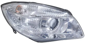 Фара права Skoda Fabia 07-10 (H4) TYC ел., с кор., без ламп, нелінзована