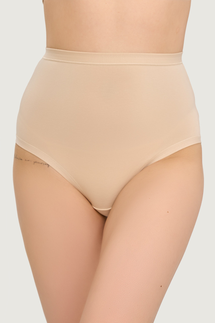Жіночі високіі труси з широкою боковинкою бежеві Jadea 787, фото 1