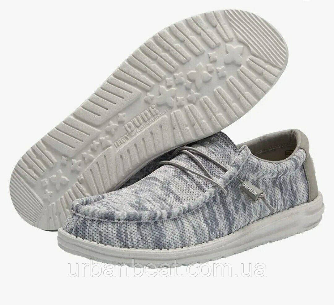 Літні чоловічі топсайдери Hey Dude Wally Sox Men's Arctic Camo Casual Slip On Оригінал, фото 1