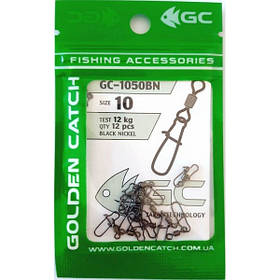 Застібка GC американка з вертлюгом 1050BN, 12шт/уп, № 10 (Застібки та вертлюги)