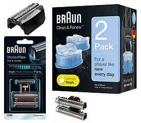 Сітка і ріжучий блок Braun 51B Series 5 + Картрідж Braun CCR2 для чищення