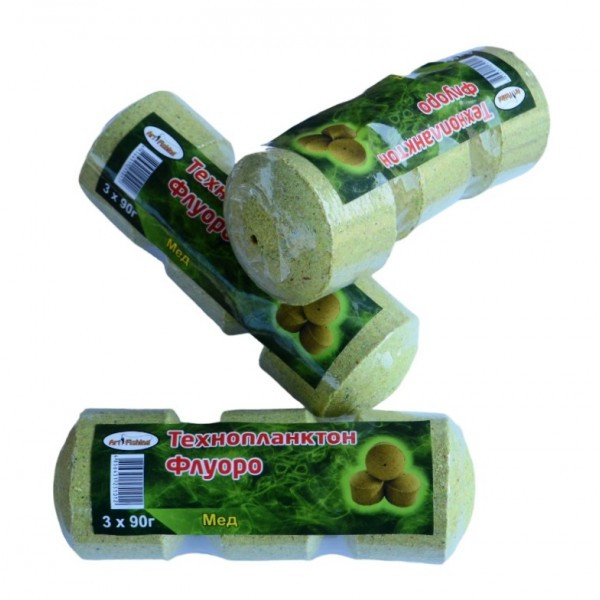 Флуоро технопланктон Art Fishing, 3шт/уп, Мед (Технопланктон), фото 1