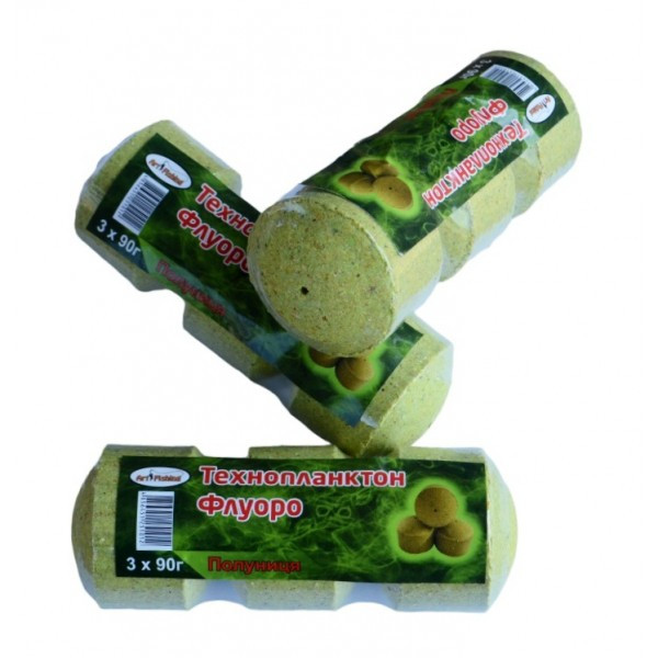 Флуоро технопланктон Art Fishing, 3шт/уп, Полуниця (Технопланктон), фото 1