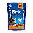 Вологий корм Brit Premium Cat pouch для стерилізованих котів, лосось, 100 г, фото 2