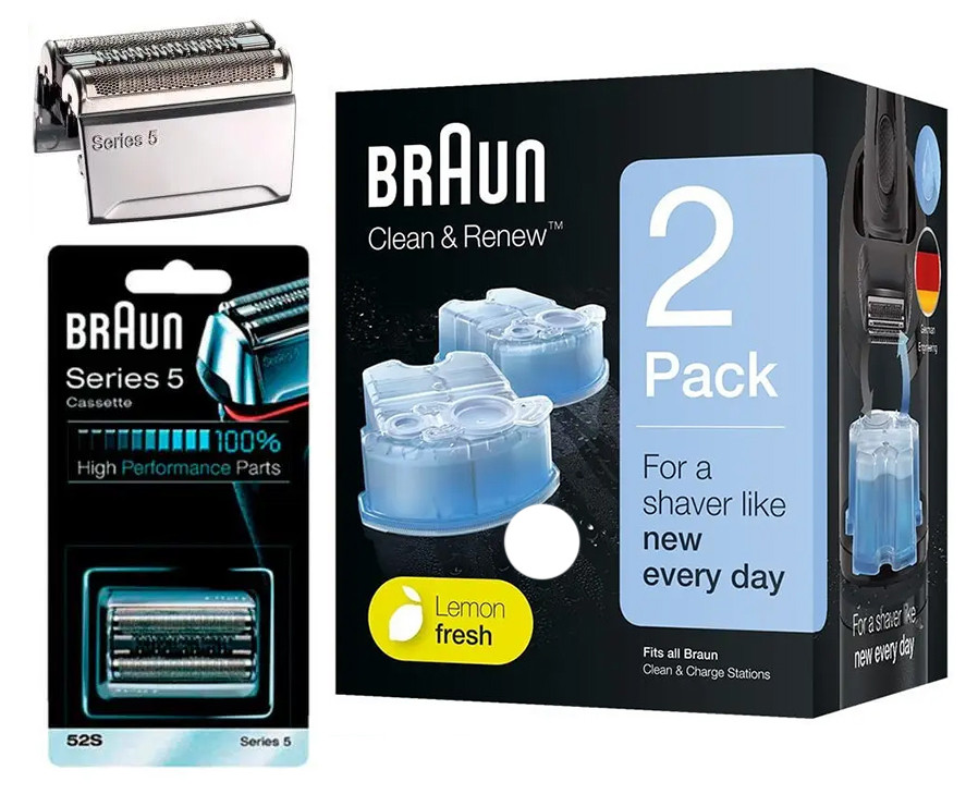 Сітка і блок Braun 52s Series 5 + Картрідж Braun CCR2 для чищення