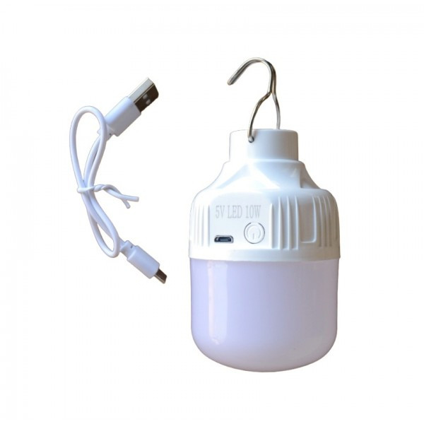 Лампа для кемпінгу акумуляторна, 10Вт з USB зарядкою та гачком (Лампи, лампочки), фото 1