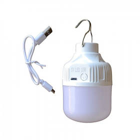 Лампа для кемпінгу акумуляторна, 10Вт з USB зарядкою та гачком (Лампи, лампочки)