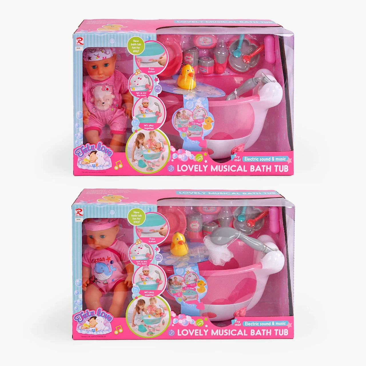 Пупс 8666 /69 (6) п’є з пляшечки, ходить на горщик, ванна, ллється вода, звук, підсвічування, аксесуари,