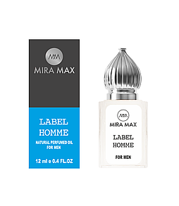 Парфумоване масло для чоловіків Mira Max LABEL HOMME, 12 мл(Аромат схожий на:ChGivenchy Blue Label Pour Homme)