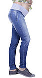 Джинси для вагітних звуженого крою з бандажною резинкою під живіт сині 42, фото 3