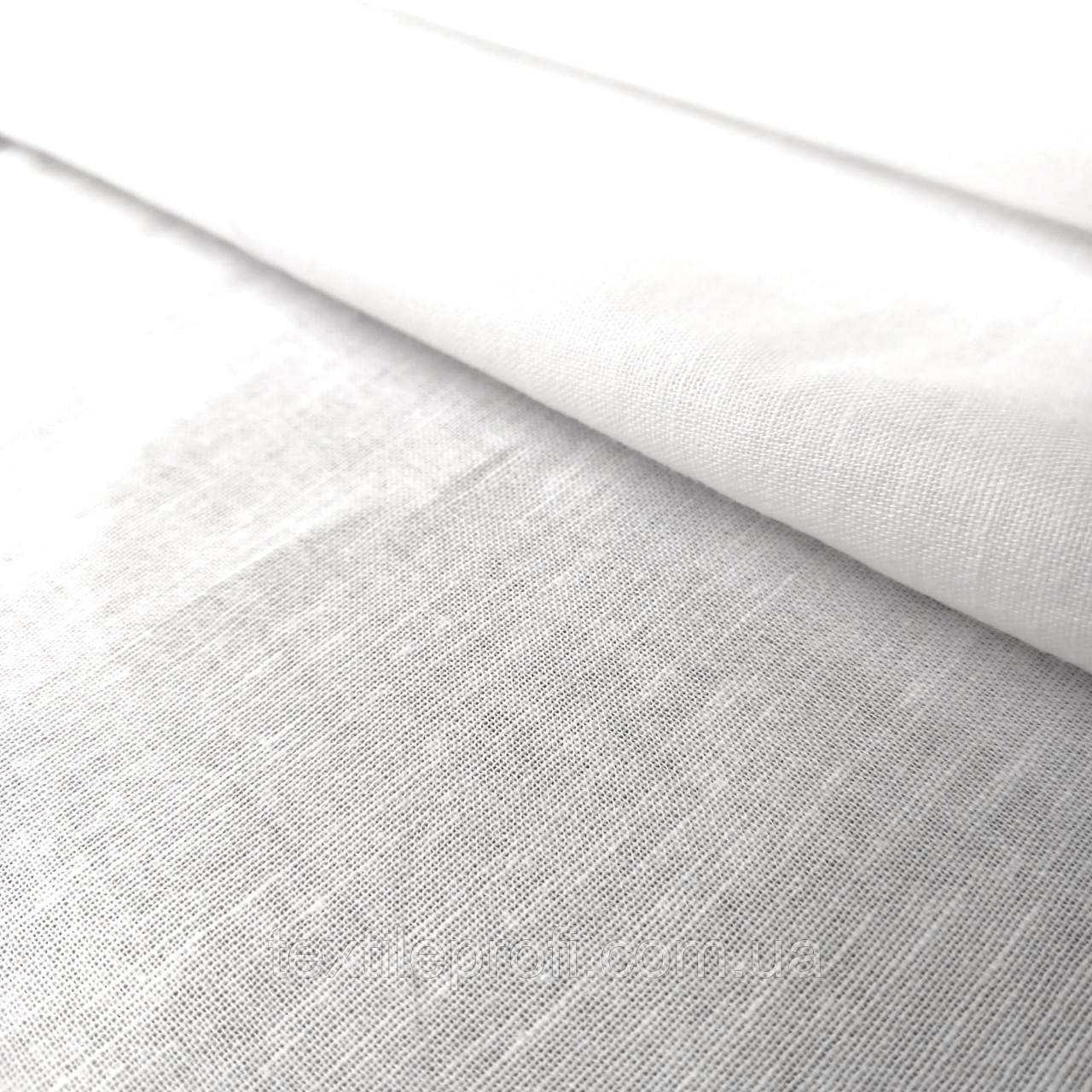 Льняна легка тканина білого кольору