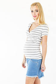 Джинсова спідниця для вагітних та годуючих мам з низькою бандажною резинкою 42