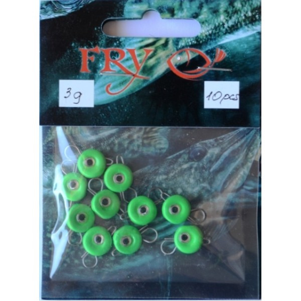 Грузило вухате розбірне Таблетка Ексцентрик, 10шт/уп, Silvereyes Green Apple, 3г (Грузила ексцентрики), фото 1