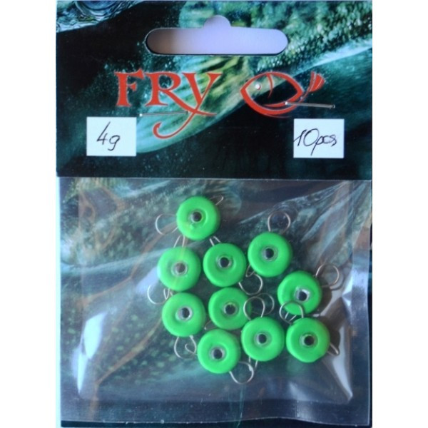 Грузило вухате розбірне Таблетка Ексцентрик, 10шт/уп, Silvereyes Green Apple, 4г (Грузила ексцентрики), фото 1