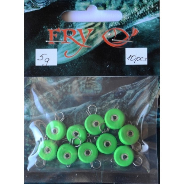 Грузило вухате розбірне Таблетка Ексцентрик, 10шт/уп, Silvereyes Green Apple, 5г (Грузила ексцентрики), фото 1