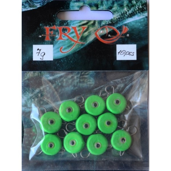 Грузило вухате розбірне Таблетка Ексцентрик, 10шт/уп, Silvereyes Green Apple, 7г (Грузила ексцентрики), фото 1