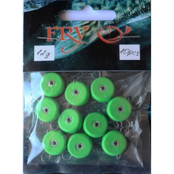 Грузило вухате розбірне Таблетка Ексцентрик, 10шт/уп, Silvereyes Green Apple, 12г (Грузила ексцентрики), фото 1