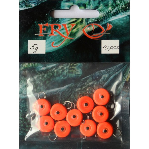 Грузило вухате розбірне Таблетка Ексцентрик, 10шт/уп, Silvereyes Orange, 5г (Грузила ексцентрики), фото 1