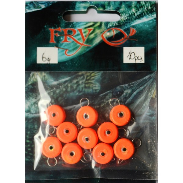 Грузило вухате розбірне Таблетка Ексцентрик, 10шт/уп, Silvereyes Orange, 6г (Грузила ексцентрики), фото 1