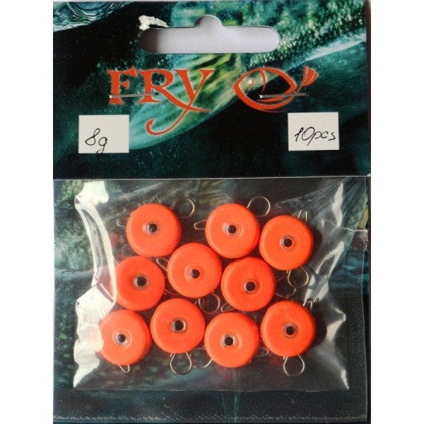 Грузило вухате розбірне Таблетка Ексцентрик, 10шт/уп, Silvereyes Orange, 8г (Грузила ексцентрики), фото 1