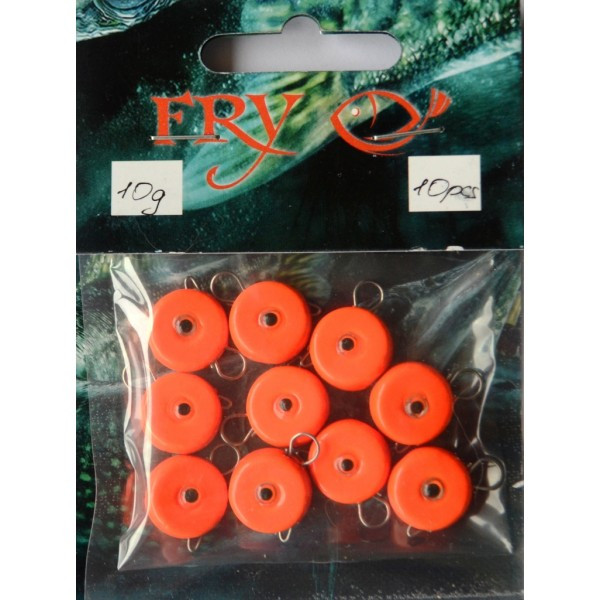 Грузило вухате розбірне Таблетка Ексцентрик, 10шт/уп, Silvereyes Orange, 10г (Грузила ексцентрики), фото 1