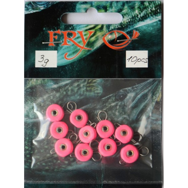 Грузило вухате розбірне Таблетка Ексцентрик, 10шт/уп, Silvereyes Pink, 3г (Грузила ексцентрики), фото 1