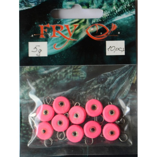 Грузило вухате розбірне Таблетка Ексцентрик, 10шт/уп, Silvereyes Pink, 5г (Грузила ексцентрики), фото 1