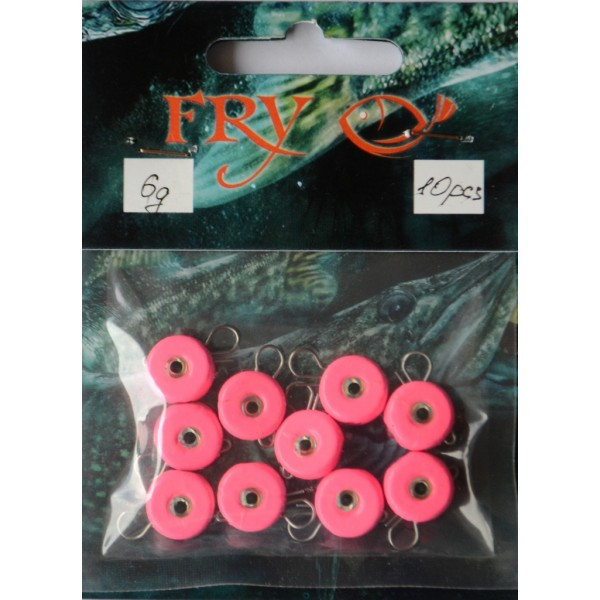 Грузило вухате розбірне Таблетка Ексцентрик, 10шт/уп, Silvereyes Pink, 6г (Грузила ексцентрики), фото 1