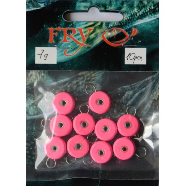 Грузило вухате розбірне Таблетка Ексцентрик, 10шт/уп, Silvereyes Pink, 7г (Грузила ексцентрики), фото 1