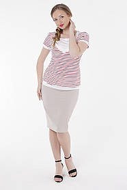 Бежева офісна спідниця-олівець для вагітних 44