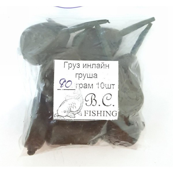 Грузило Груша фарбована інлайн, 90г (Грузила коропові), фото 1