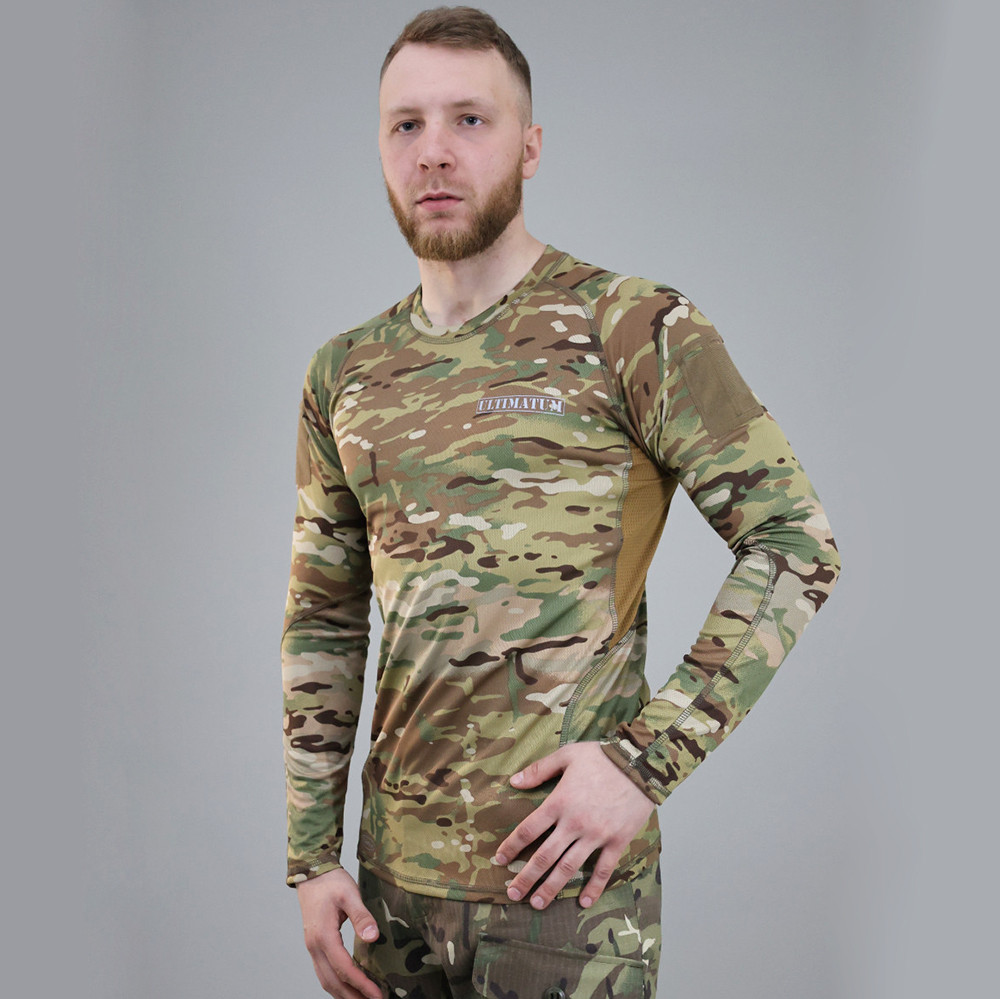 🔥 Футболка тактична "Ultimatum - Жіночий лонгслів" (Multicam) НГУ, ЗСУ, ЗСУ, військова, потовідвідна, мультикам
