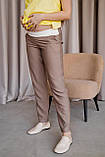 Штани для вагітних і годуючих мам звуженого крою коричневі 42, фото 5