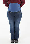 Джинси для вагітних сині із щільної джинсової тканини 54, фото 2