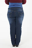 Джинси для вагітних сині із щільної джинсової тканини 54, фото 4