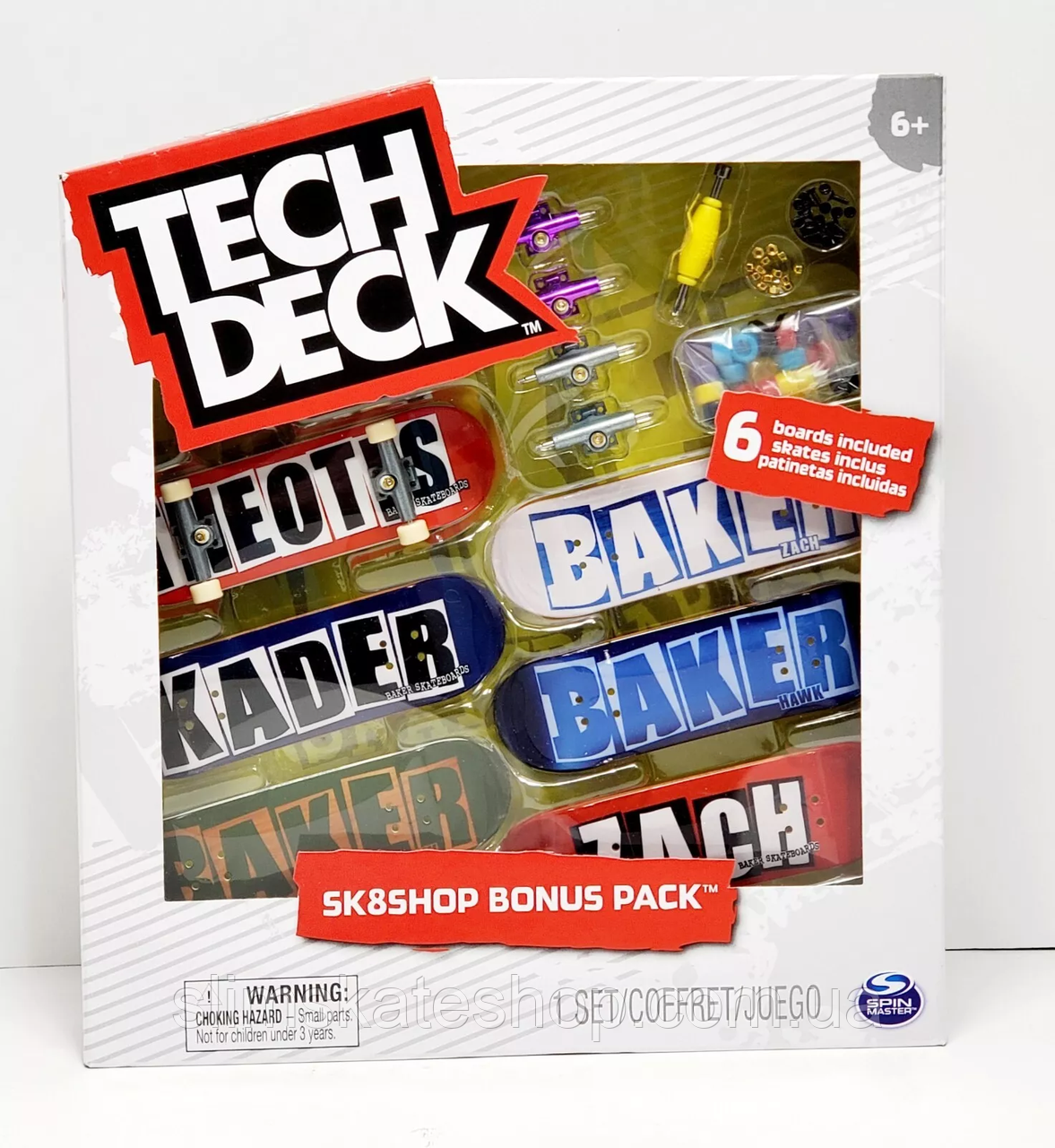 Фінгерборди Tech Deck Baker Skateboards Sk8Shop Bonus Pack - набір 6 шт