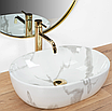 Умивальник (раковина) REA AMELIA MARMO SHINY мармур накладний, фото 2
