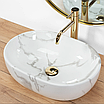 Умивальник (раковина) REA AMELIA MARMO SHINY мармур накладний, фото 4