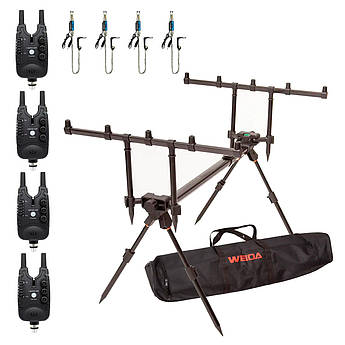 Набір Карповий Рід-під 4 Сигналізатори Feima FA-28 та 4 Свінгери