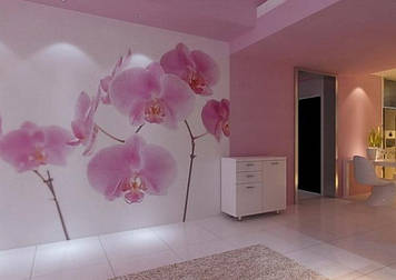 Фотошпалери "Малинові орхідеї на шпалерах" - Будь-який розмір! Читаємо опис!