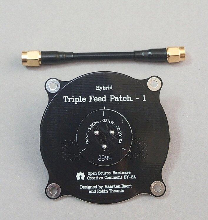 Антена FPV 5,8GHz 9,4dBi, патч антена Triple Feed Patch-1, SMA-male