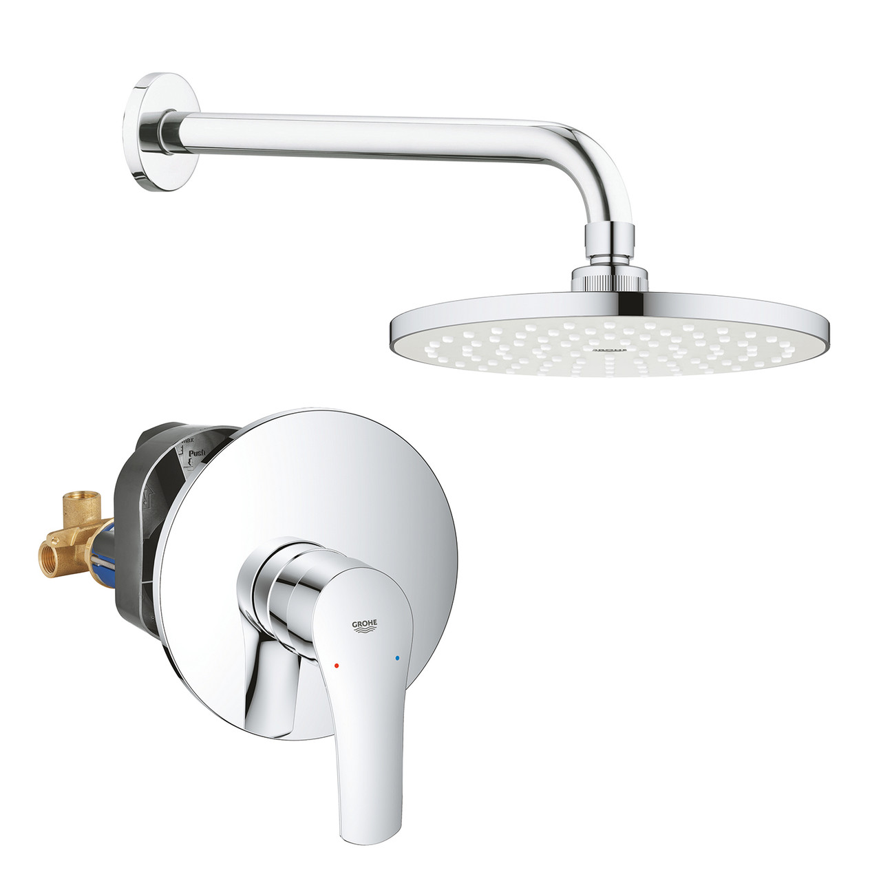Душовий набір Grohe Eurosmart UA33556003 з верхнім душем, хромований, вбудований монтаж (UA33556003)