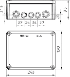 Коробка розподільна Т250 OBO Bettermann 240Х190Х95, фото 2
