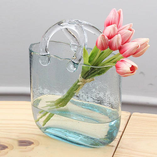 Стеклянная ваза для цветов в форме Сумки 20x11x26 см Bubble Bag ...