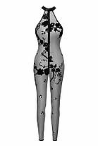 Бодістокінг Noir Handmade F315 Ego, XL, black, прозорий, верх халтер, блискавка на все тіло, фото 5