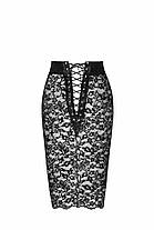 Спідниця Noir Handmade F302 Ambivalence, XXL, black, мереживо, довжина за коліна, шнурівка ззаду, фото 4